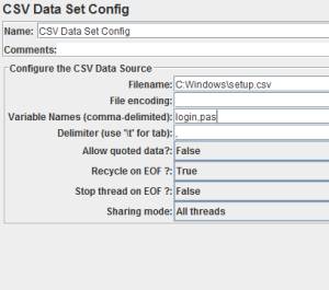 CSV Data Set Config Jmeter